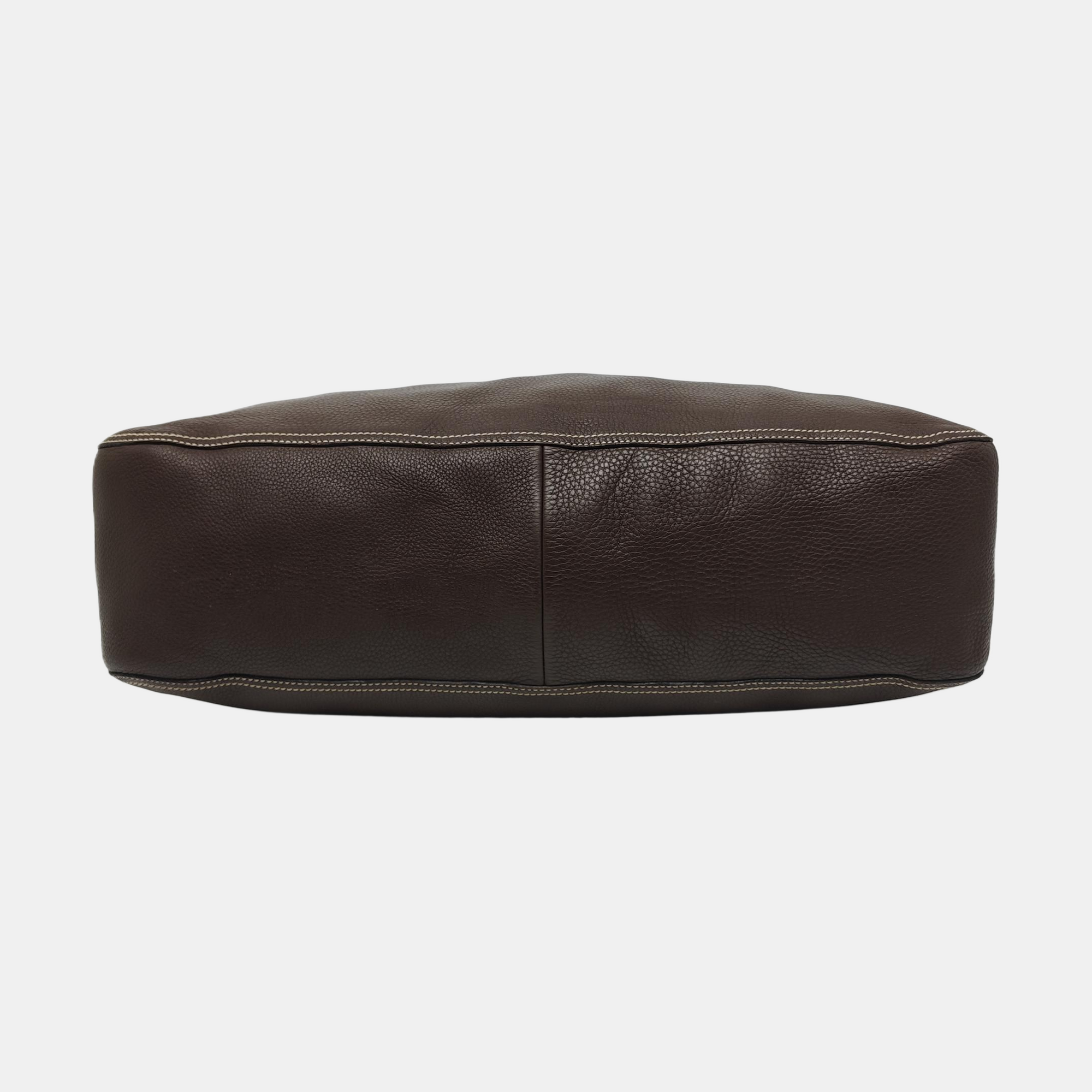 Calfskin Top Handle Bag Brown