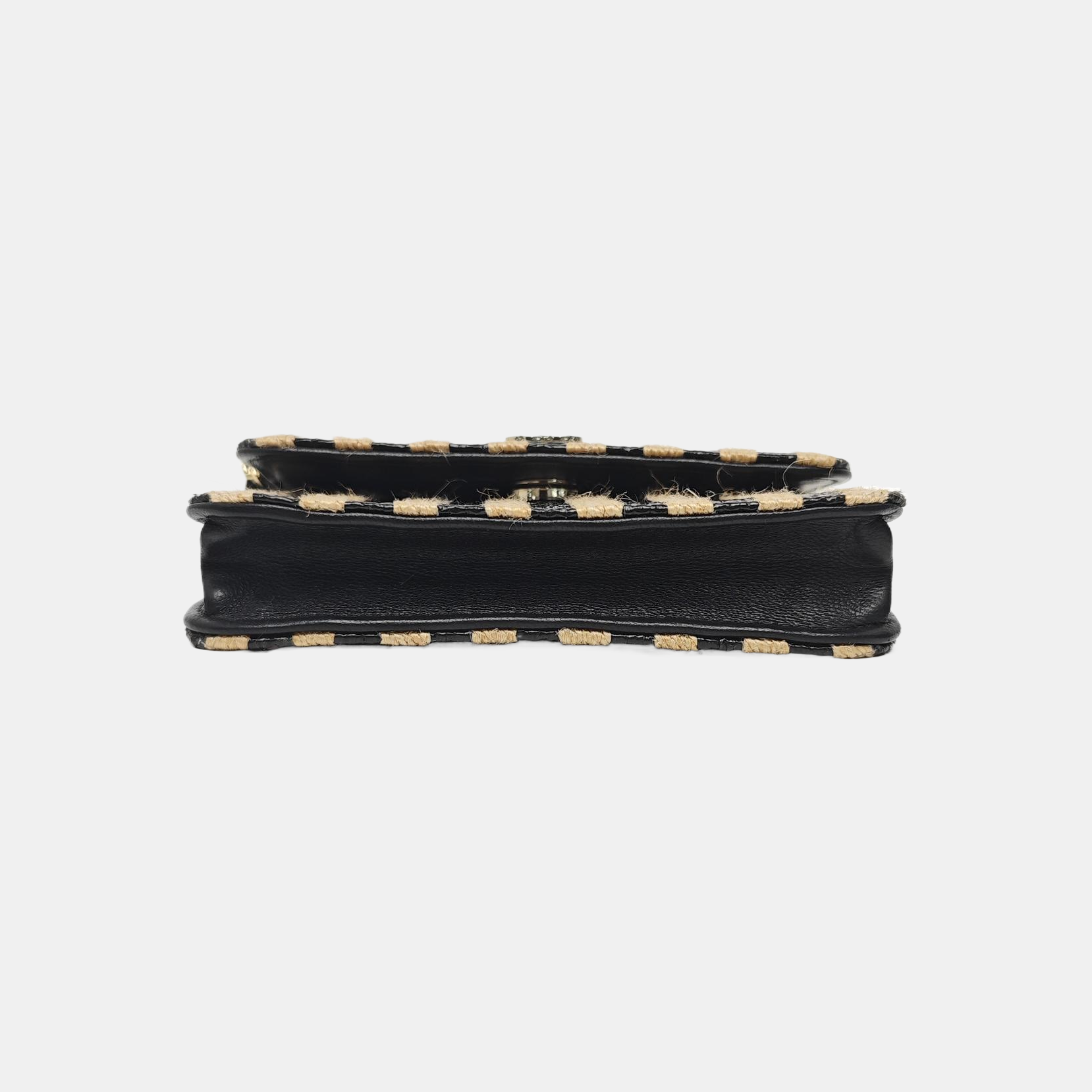 Quilted Straw Shoulder Bag Multicolor