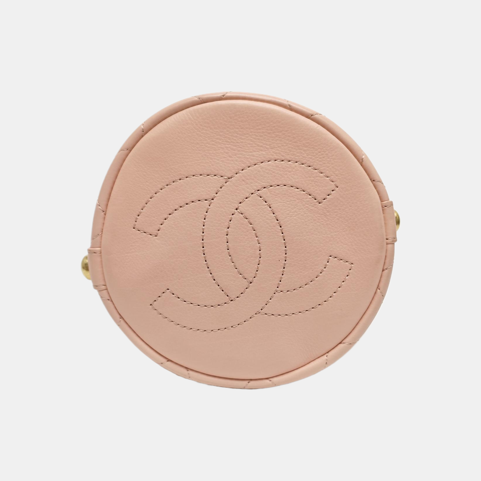 Quilted Calfskin Bucket Bag Pink