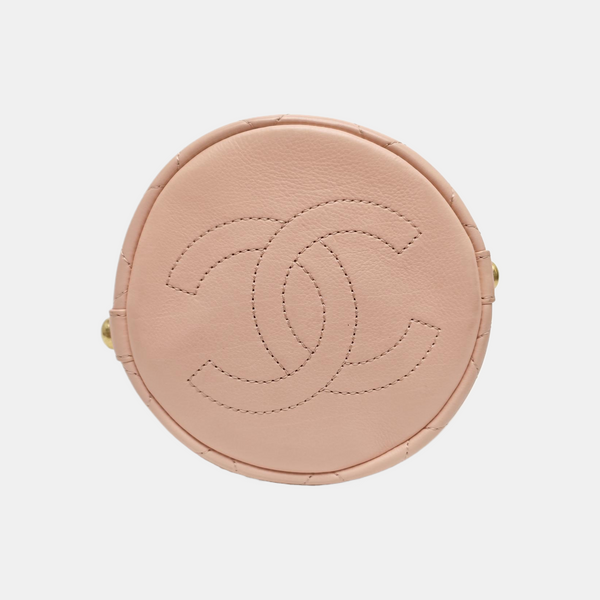Quilted Calfskin Bucket Bag Pink