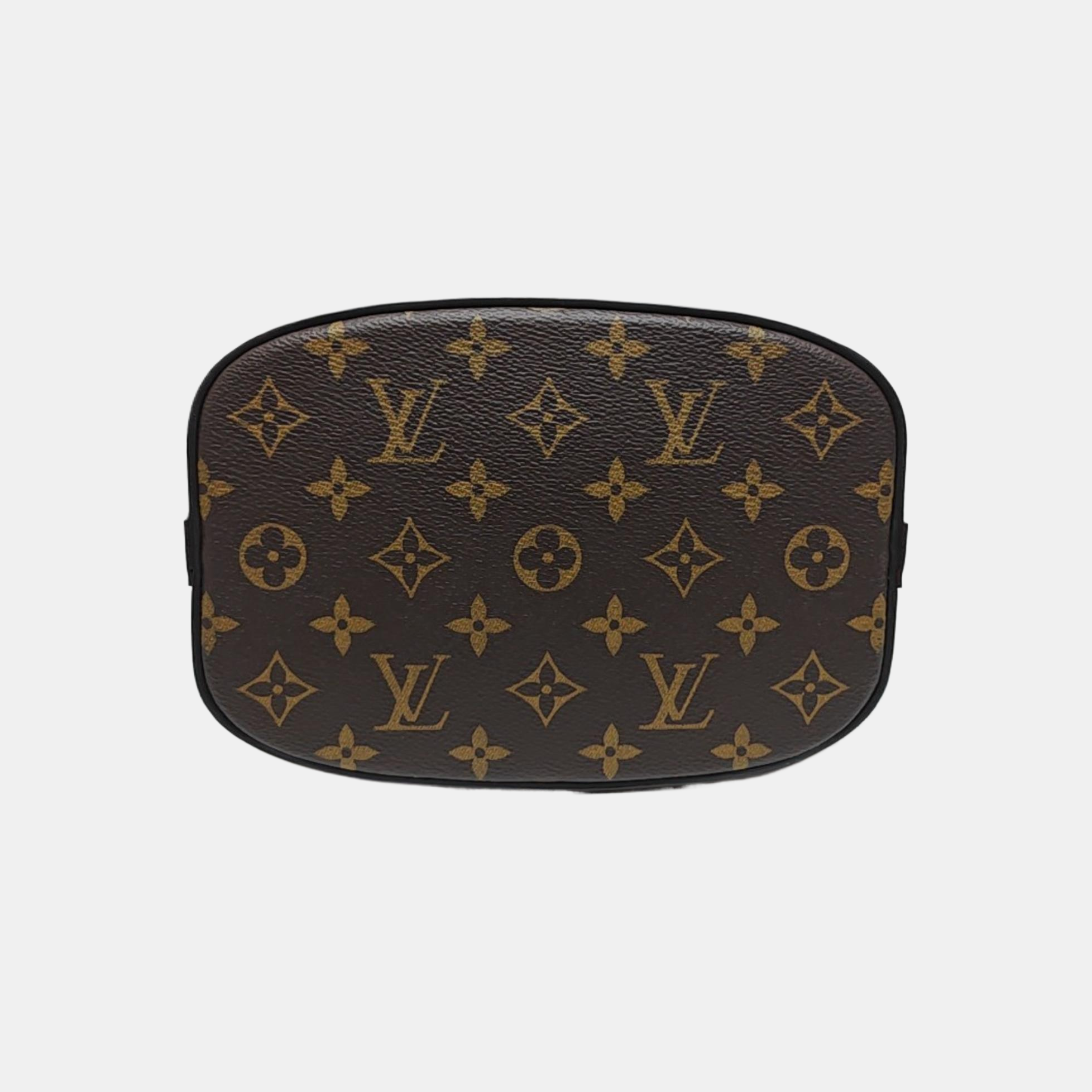 Monogram Coated Canvas Backpack PM Brown