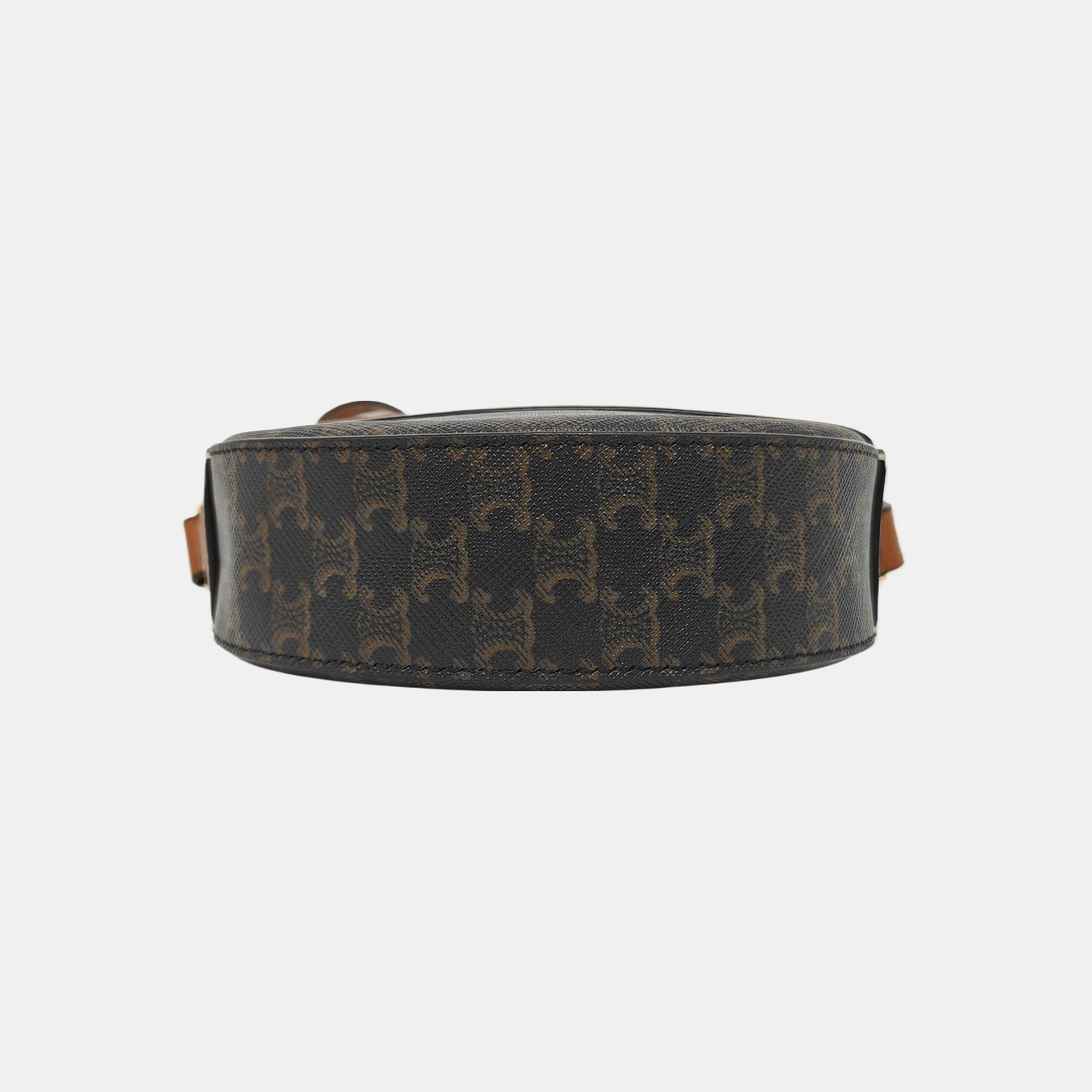 TRIOMPHE ROUND Mini Coated Canvas Brown
