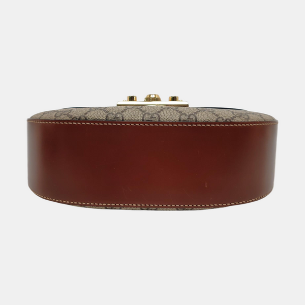 Padlock Medium Monogram Coated Canvas Beige