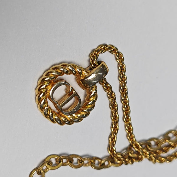 Twist Round Metal Gold Necklace