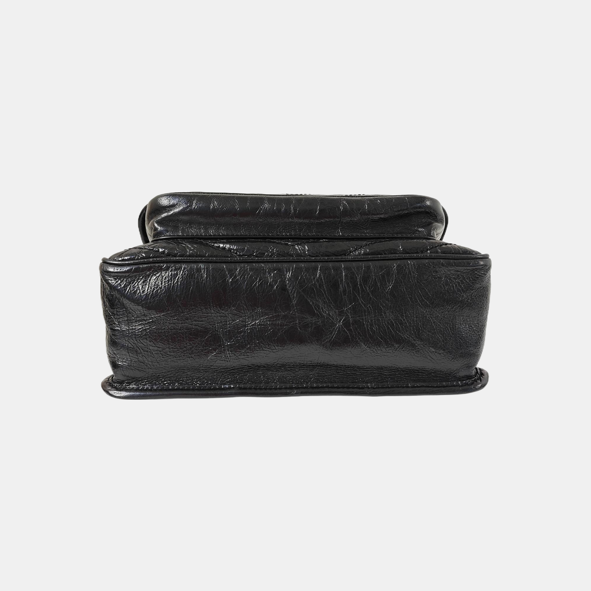 NIKI Medium Chevron Calfskin Black