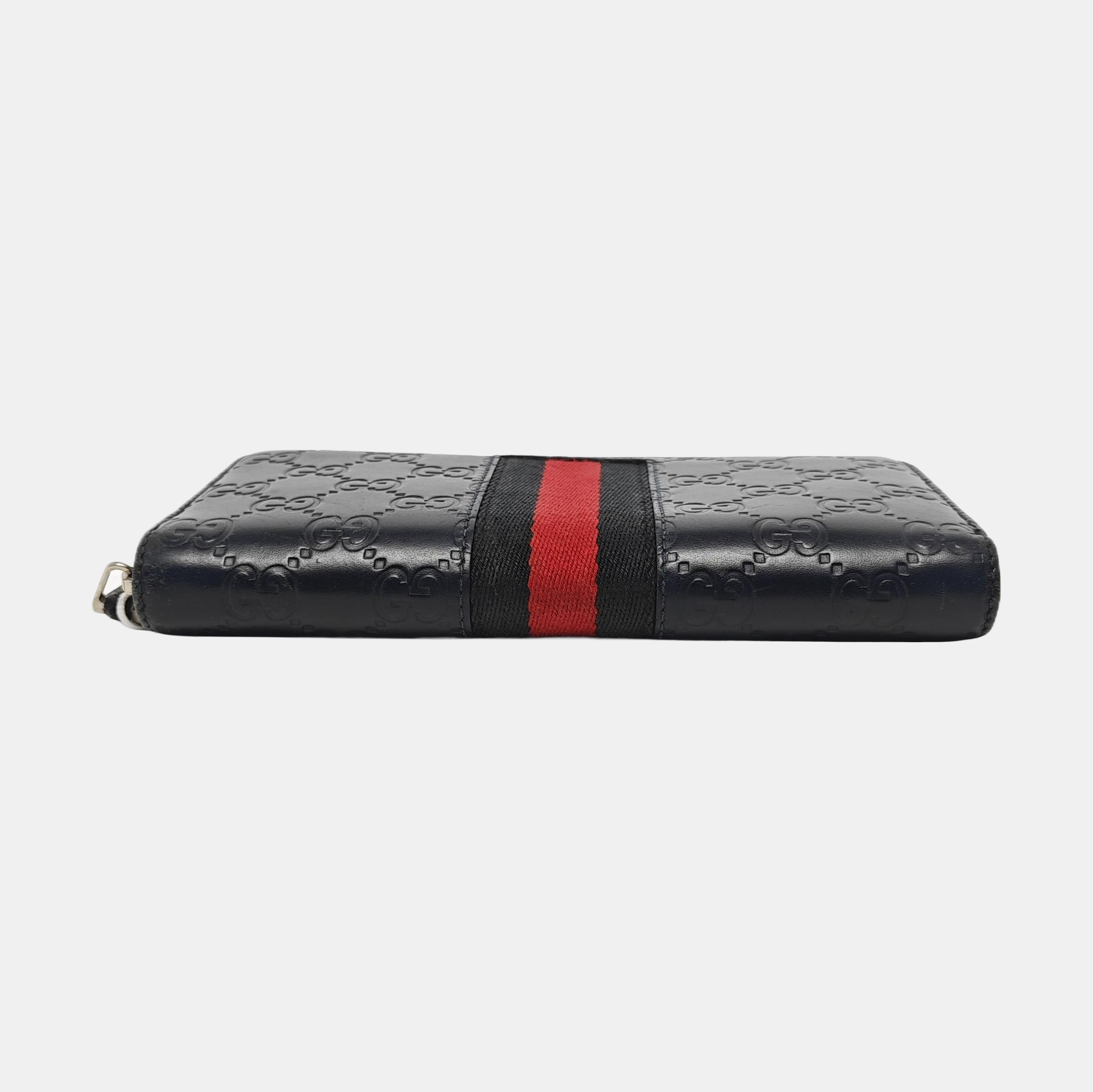 Signature Monogram Calfskin Blue Wallet