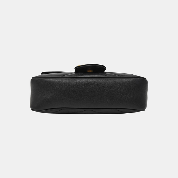 GG Marmont Mini Quilted Calfskin Black