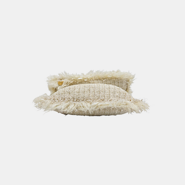 Quilted Wool Clutch White
