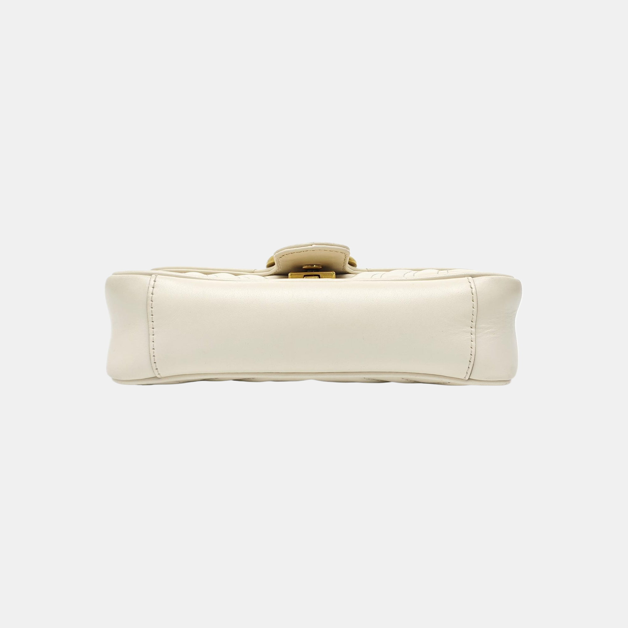 GG Marmont Small Quilted Calfskin White