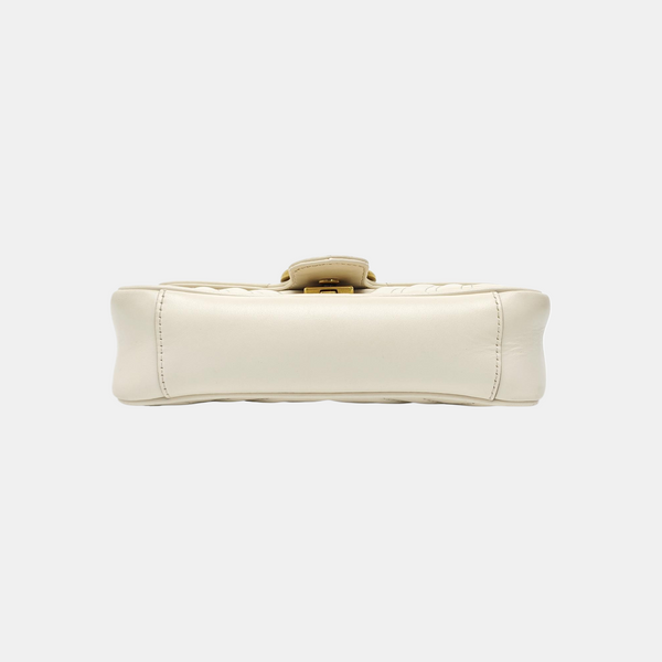 GG Marmont Small Quilted Calfskin White