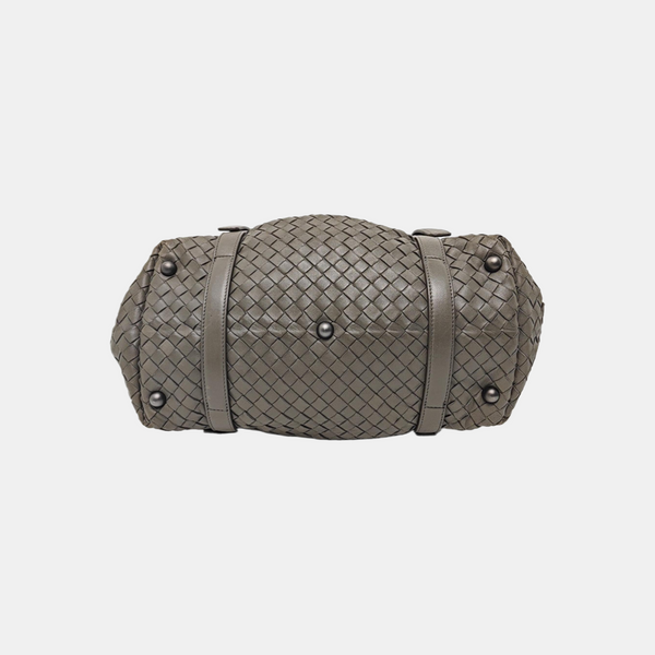 Lambskin Top Handle Bag Gray