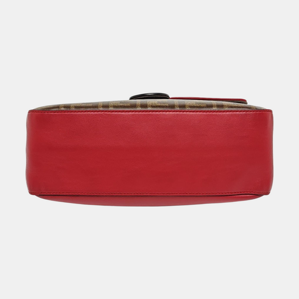 Coated Canvas Shoulder Bag Brown