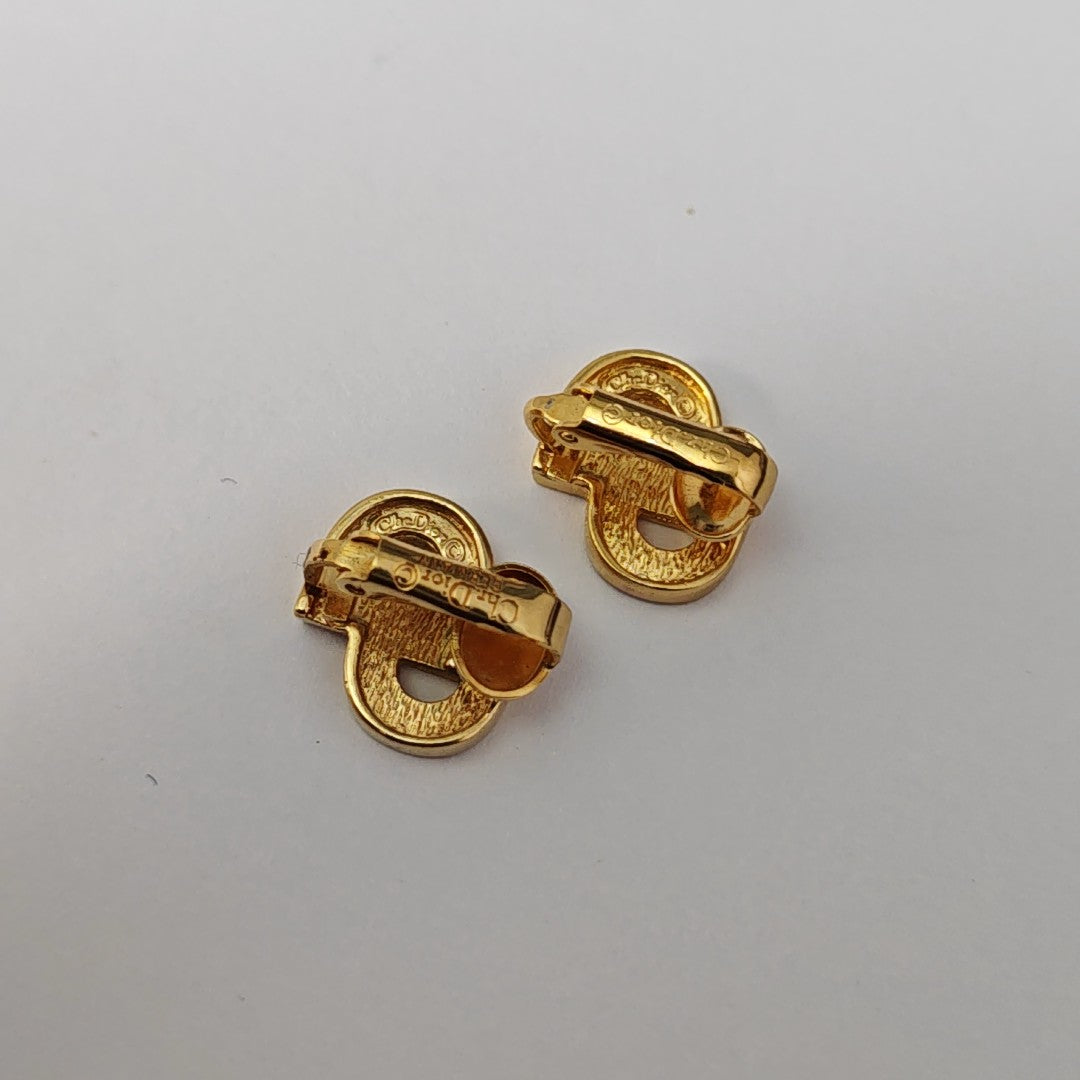 Petit CD Metal Gold Clip On Earrings