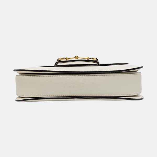 Authenticated pre-owned  Horsebit 1955 Small Calfskin White - Shoulder Bag at Looply