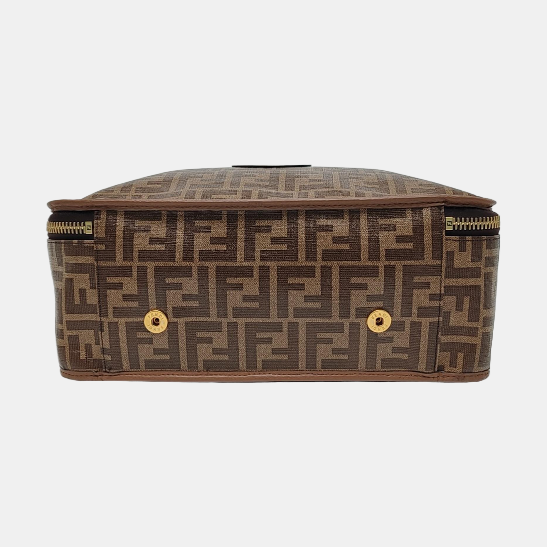 Coated Canvas Shoulder Bag Brown