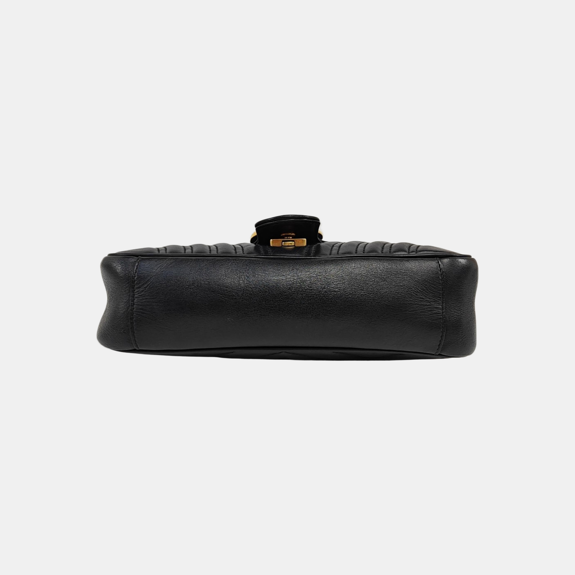 GG Marmont Medium Quilted Calfskin Black