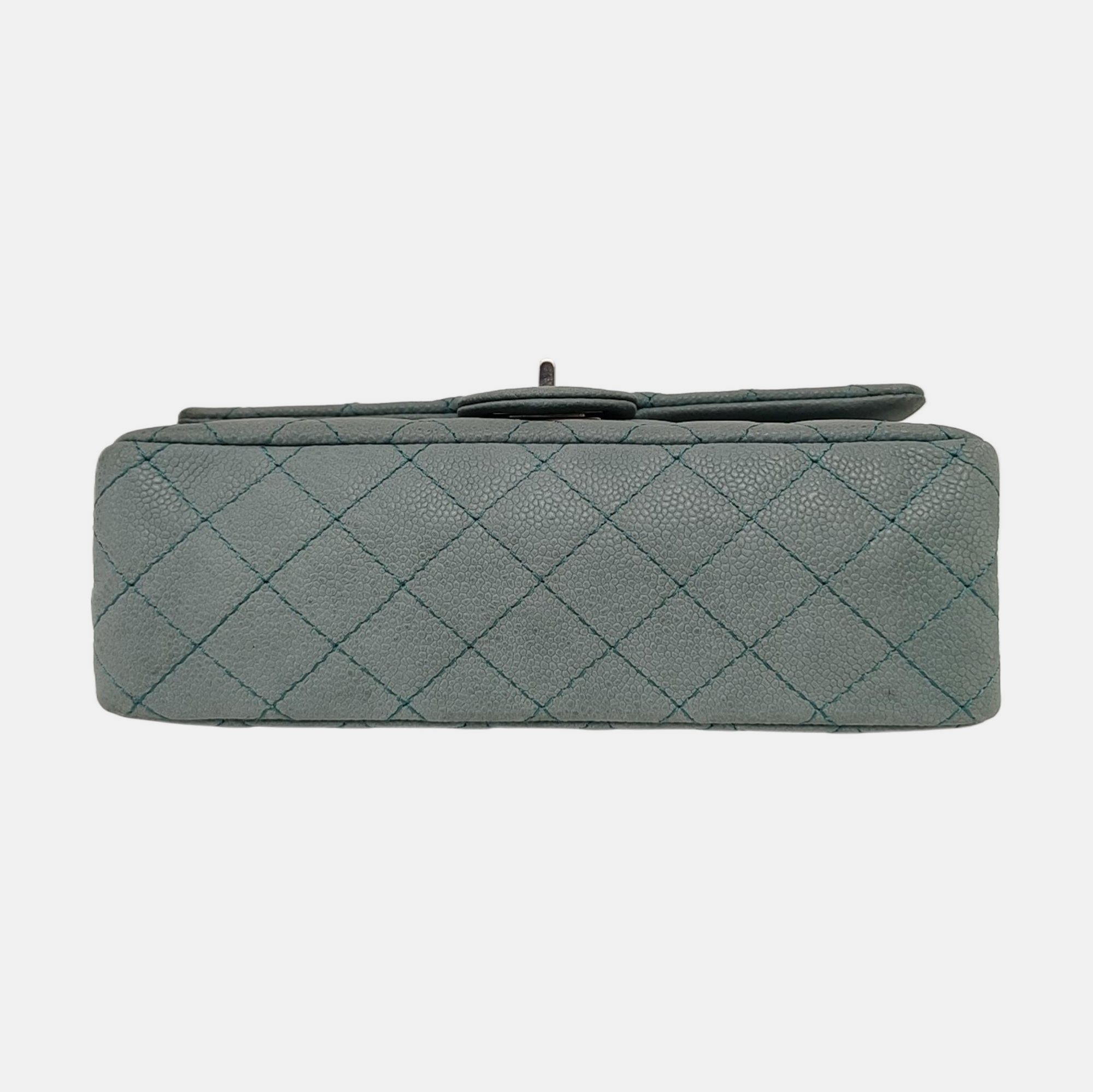 2.55 225 (small) Quilted Grained Calfskin Green
