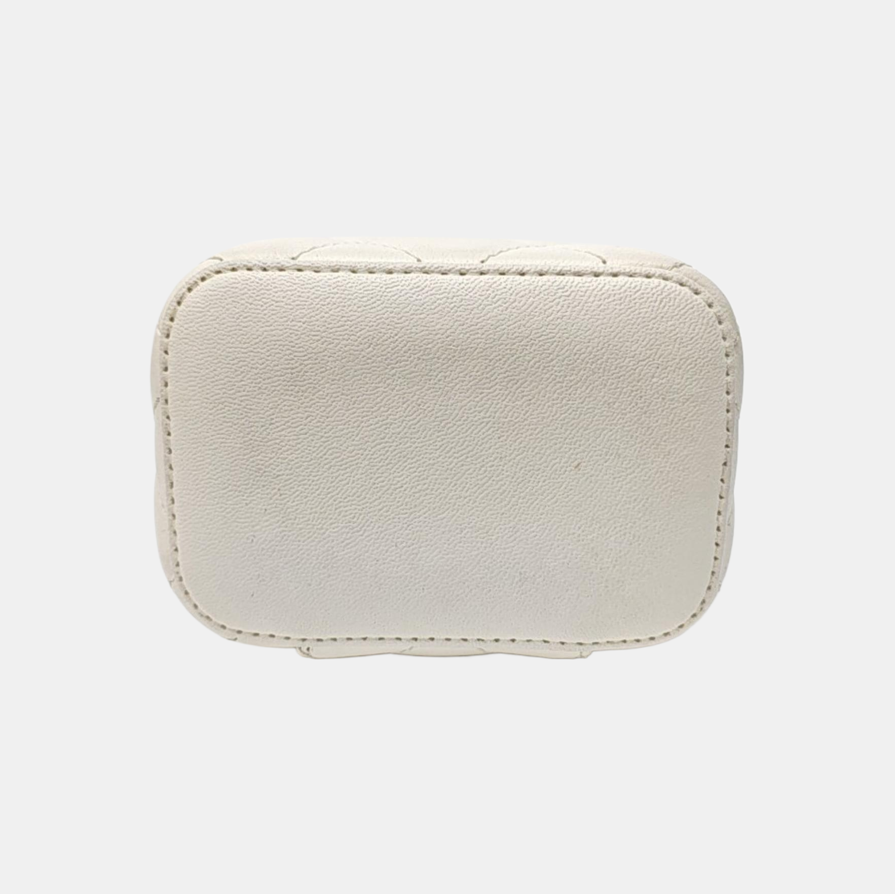 VANITY CASE Small Quilted Lambskin White