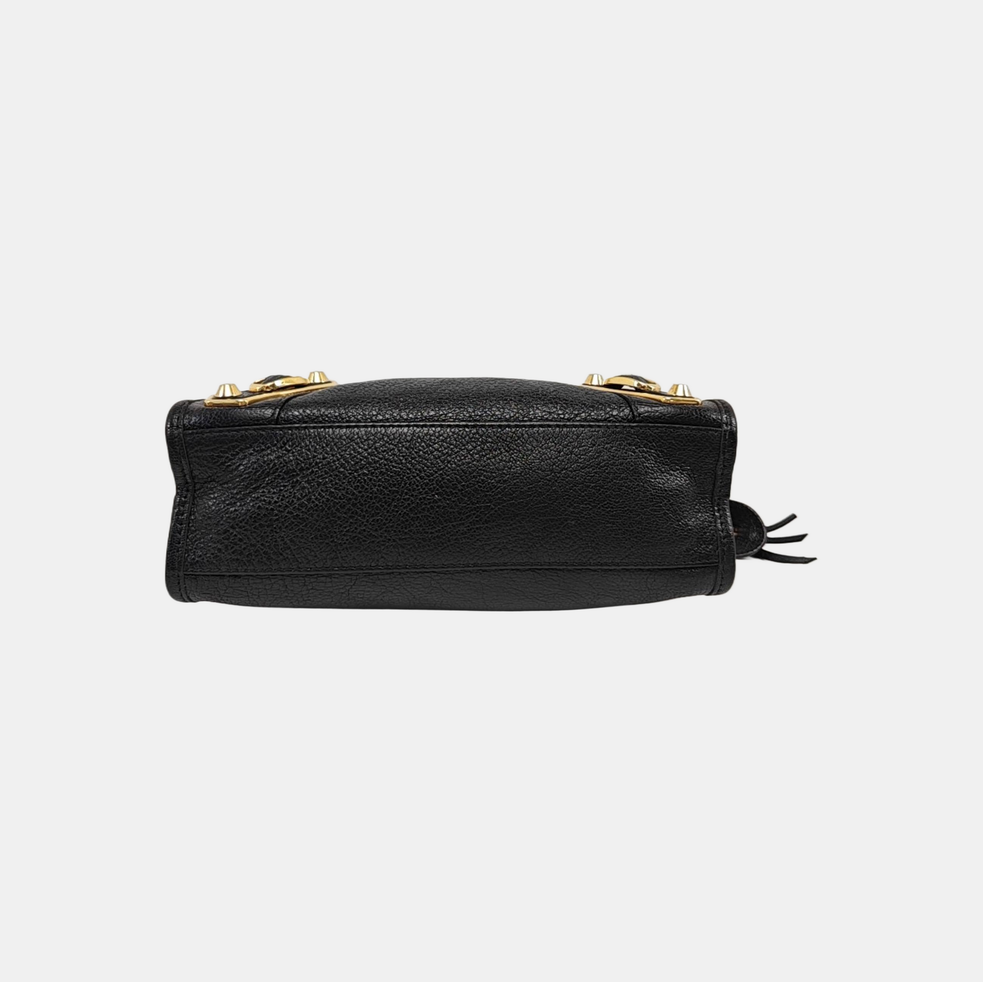 Classic Metallic Edge City Mini Lambskin Black