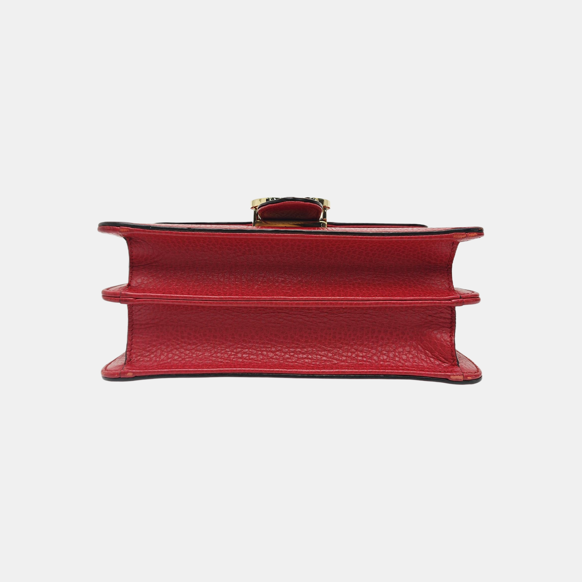 Interlocking G Small Calfskin Red