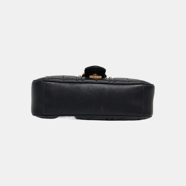 GG Marmont Medium Quilted Calfskin Black