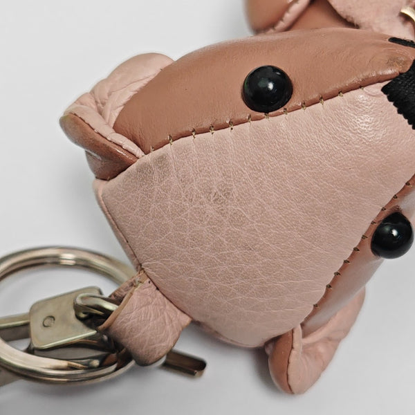 Leather Bag Charm Red