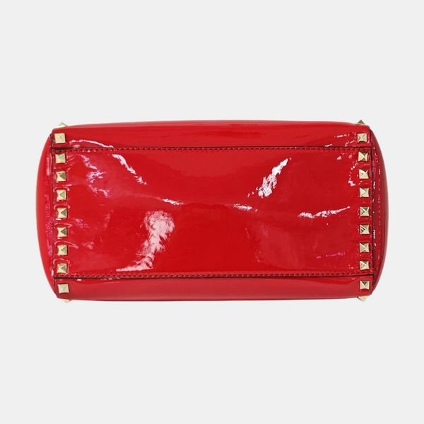 Rockstud Patent Leather Red