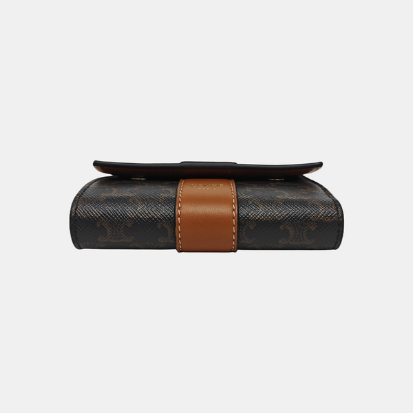 TRIOMPHE CANVAS Mini Coated Canvas Brown Wallet
