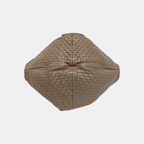 Lambskin Top Handle Bag Brown