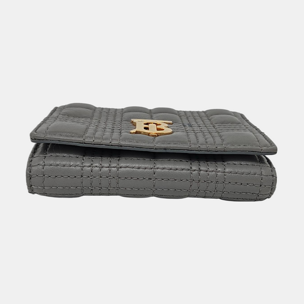 Quilted Lambskin Wallet Gray