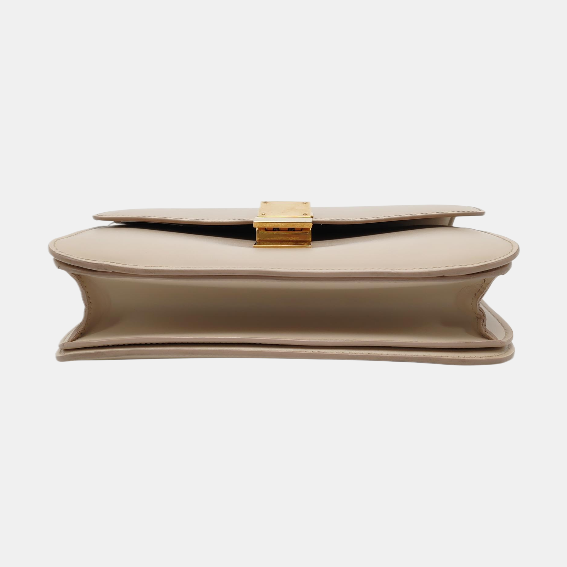 Authenticated pre-owned  CLASSIC BOX Medium Calfskin Beige - Shoulder Bag at Looply