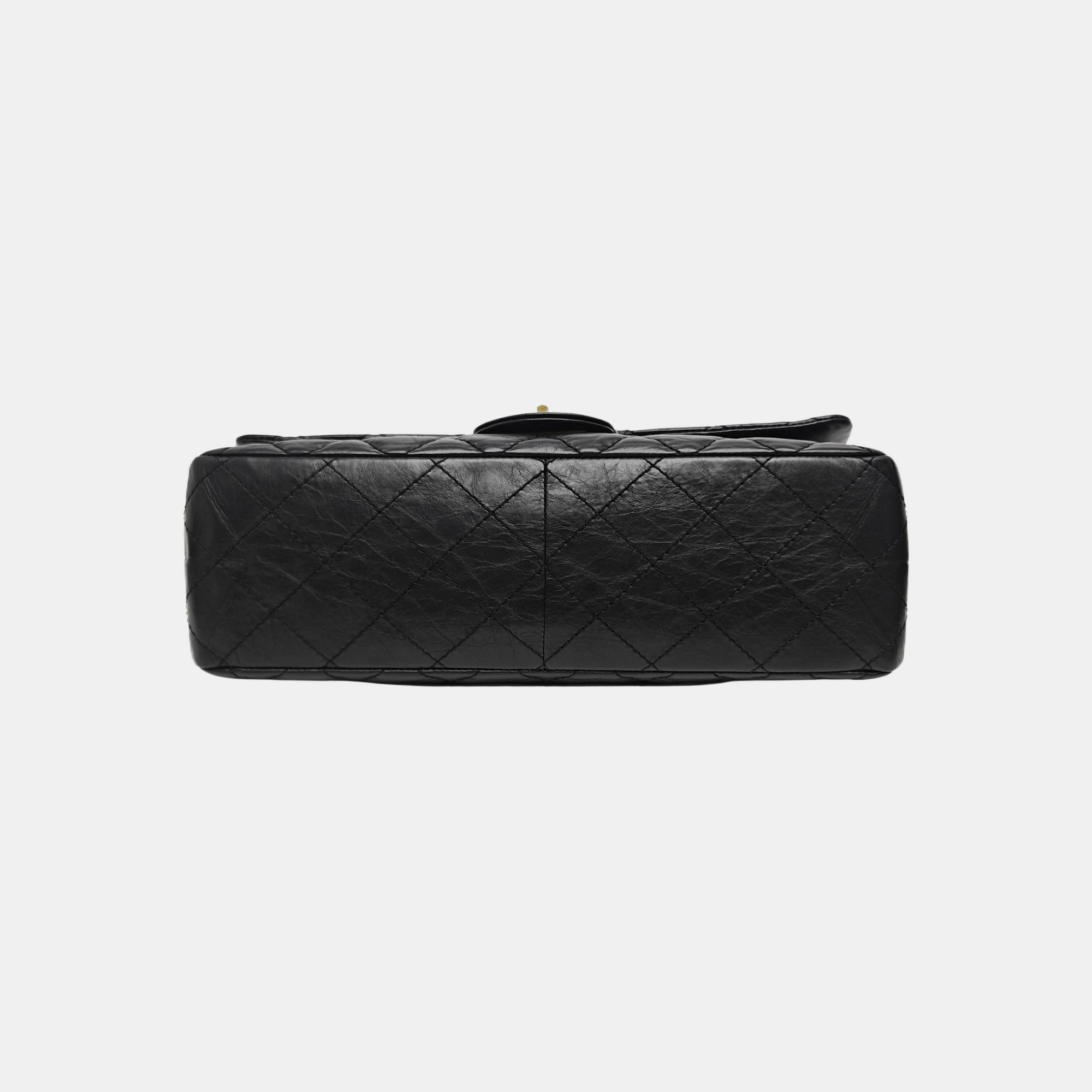 2.55 Maxi Quilted Waxed Cafskin Black