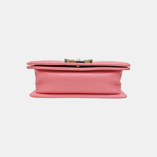 BOY CHANEL Small Chevron Grained Calfskin Pink