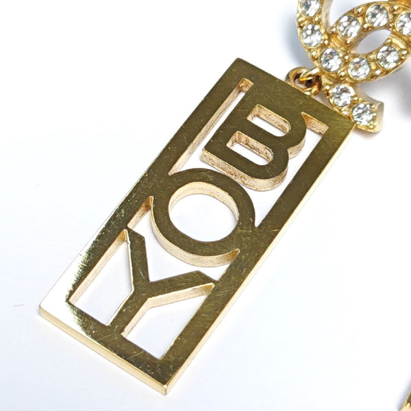 CC Logo Metal Gold Earrings