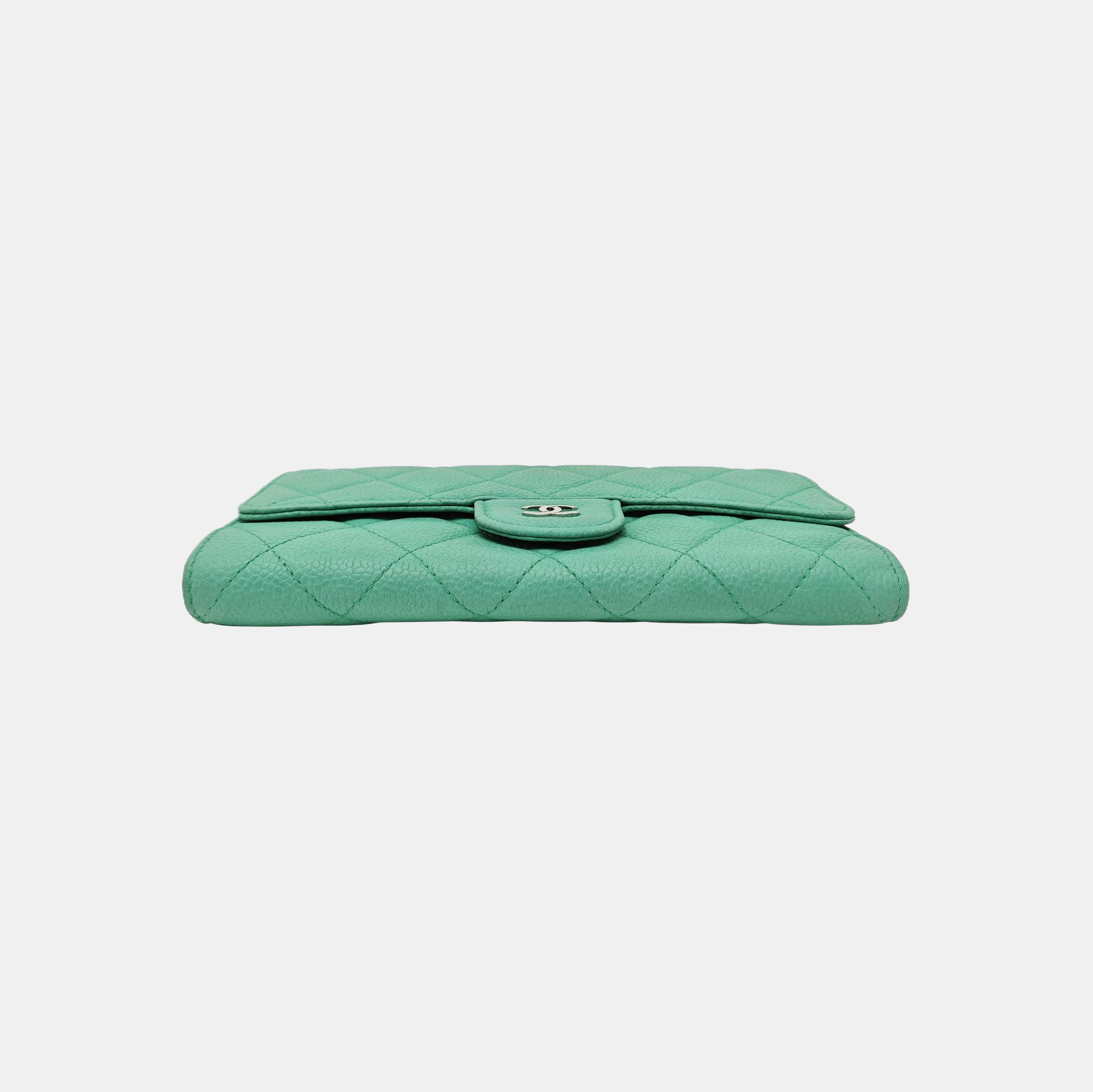 CLASSIC FLAP Mini Quilted Grained Calfskin Green