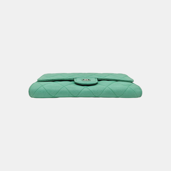 CLASSIC FLAP Mini Quilted Grained Calfskin Green