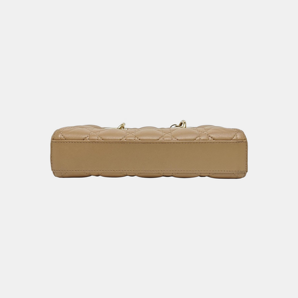 Lady D-Joy Small Cannage Lambskin Beige
