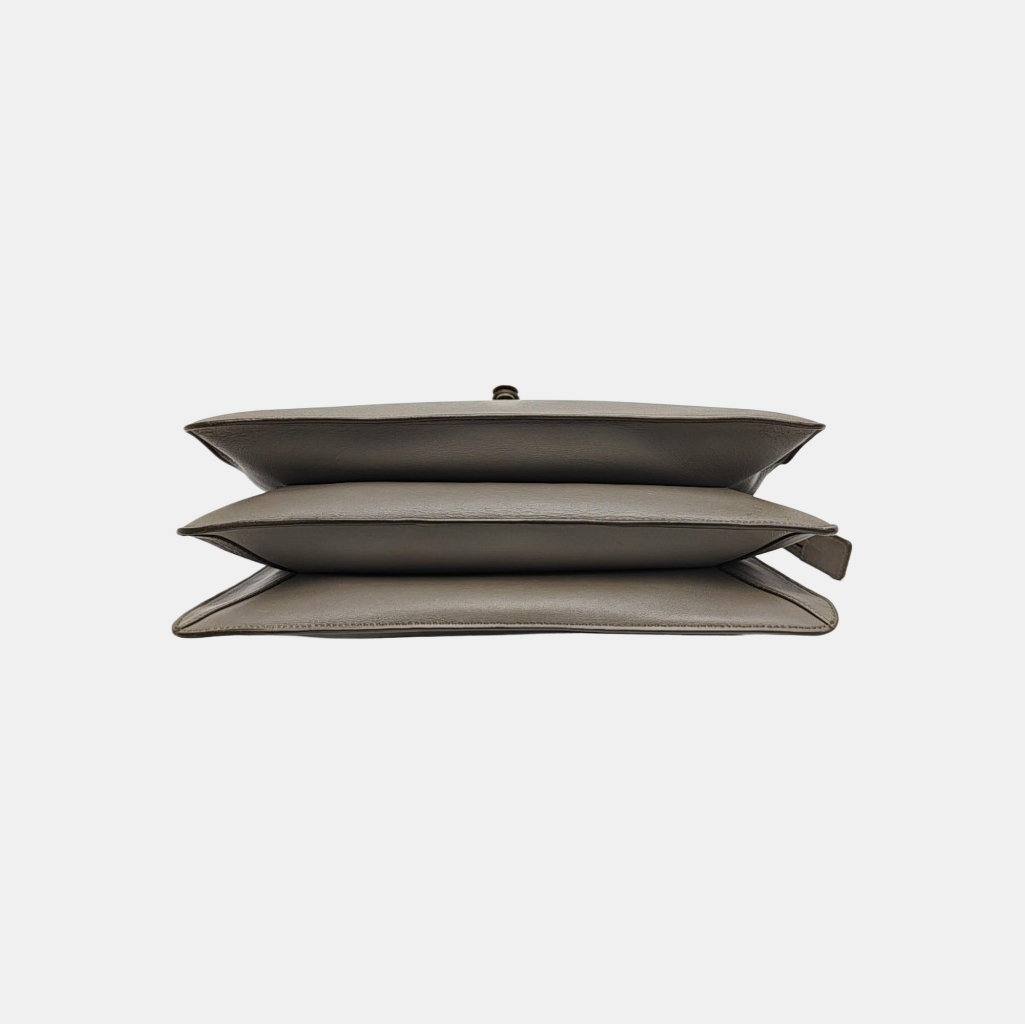 Lambskin Top Handle Bag Gray