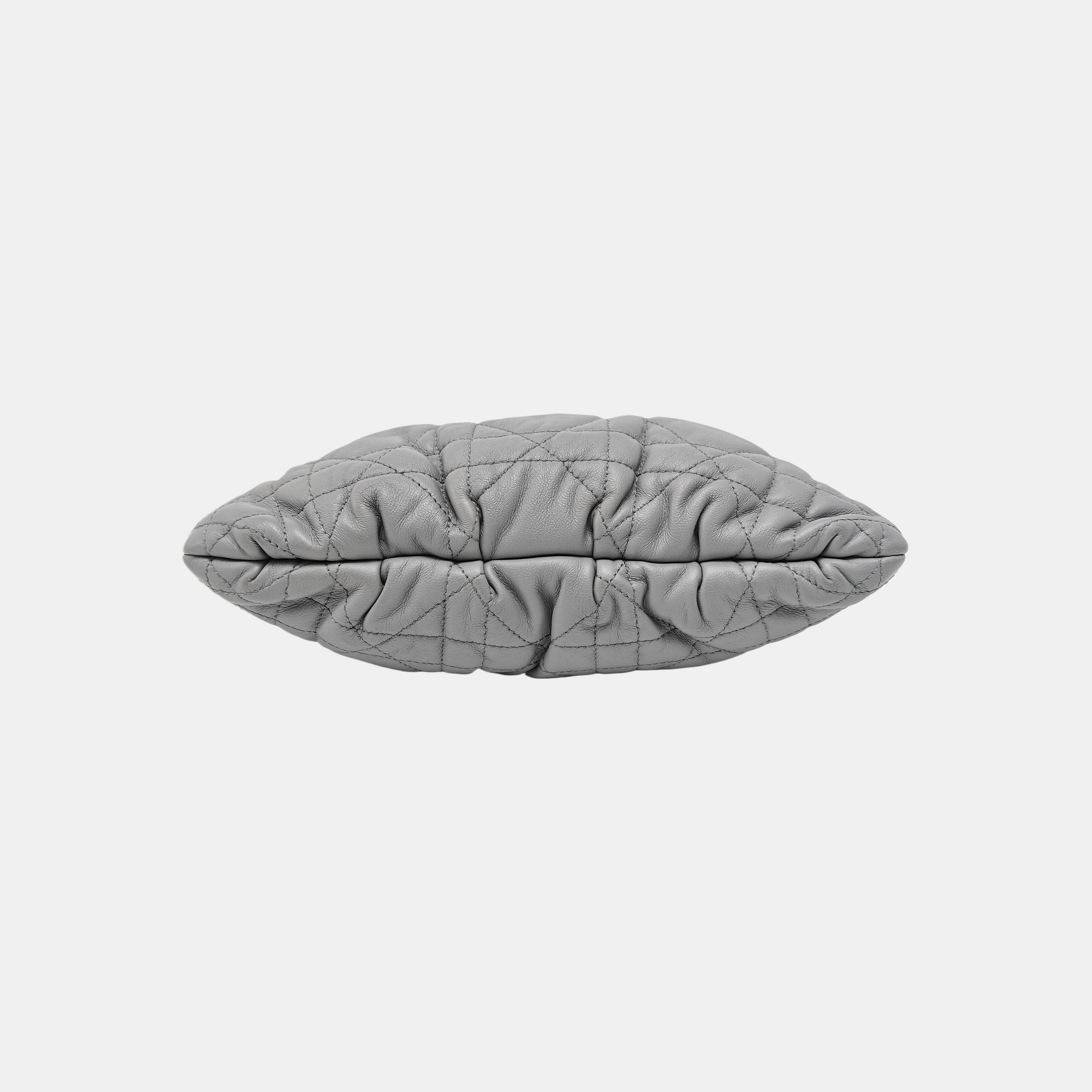 Cannage Lambskin Shoulder Bag Small Gray