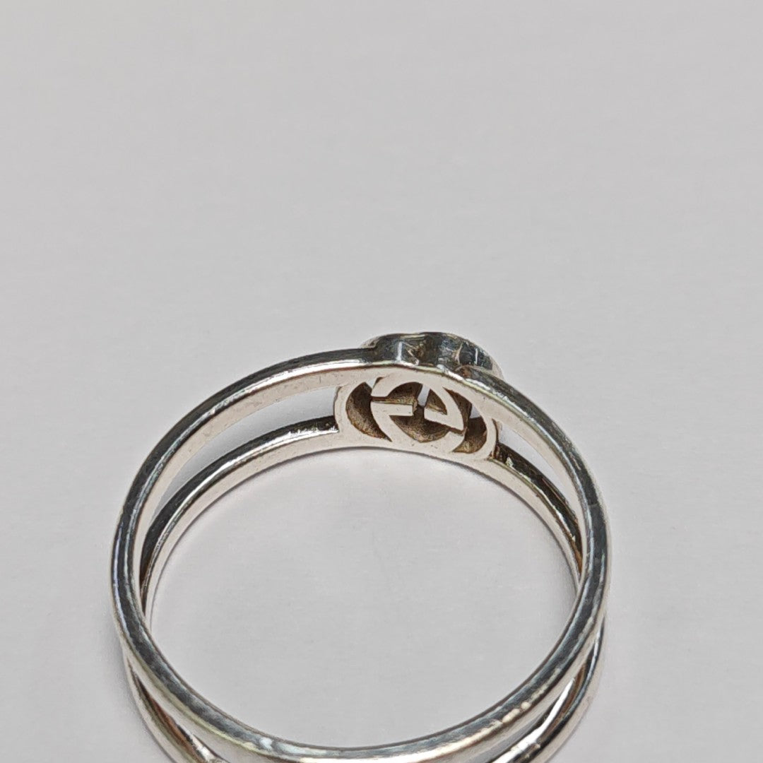 Interlocking G 925 Sterling Silver Ring HK 17