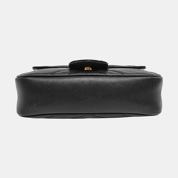 GG Marmont Mini Quilted Calfskin Black