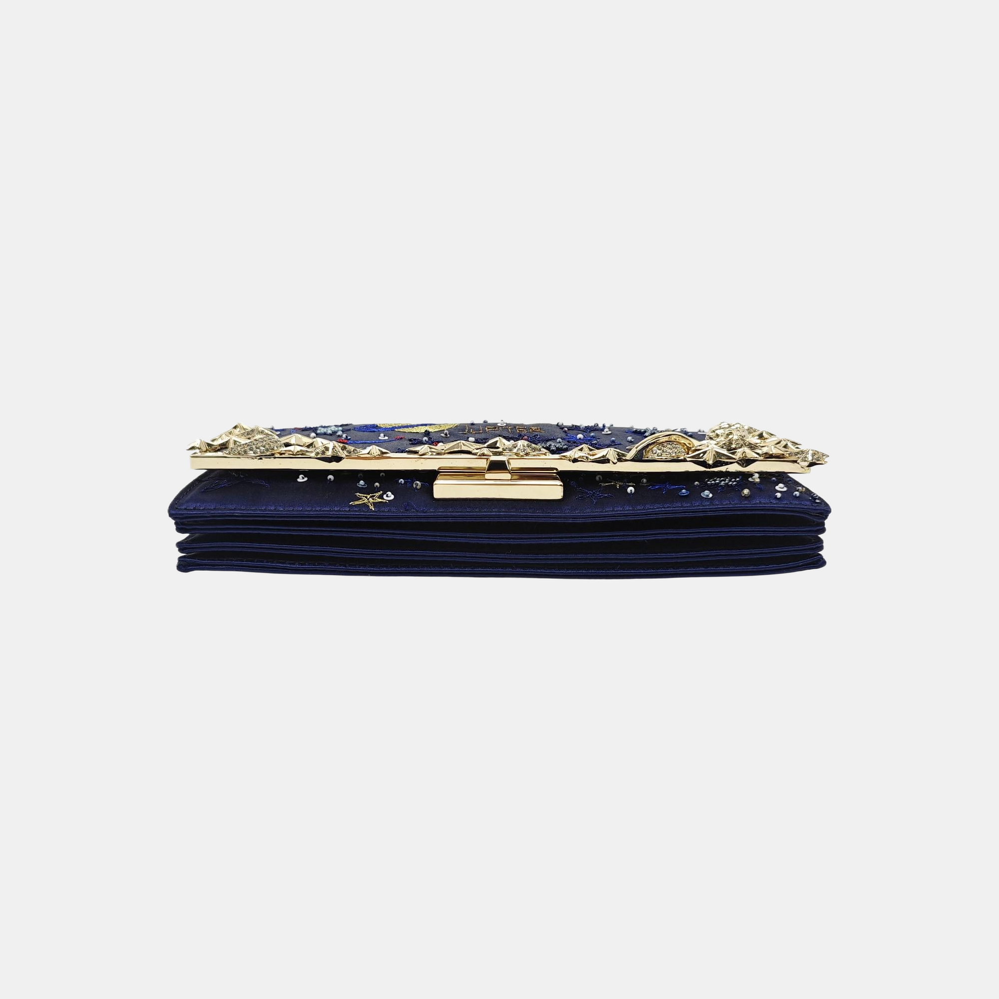 Silk Satin Top Handle Bag Blue