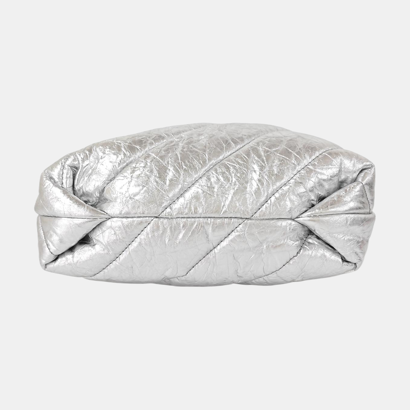 Crush Super Mini Quilted Calfskin Silver