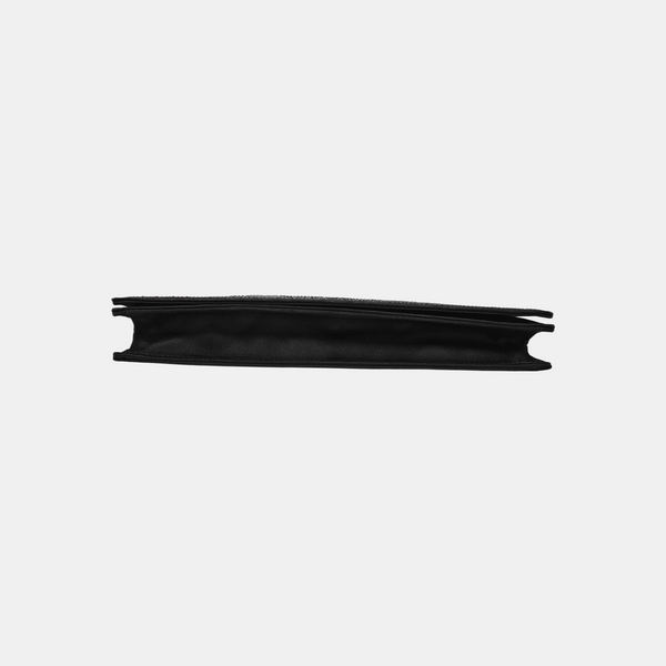 Cannage Silk Satin Shoulder Bag Black