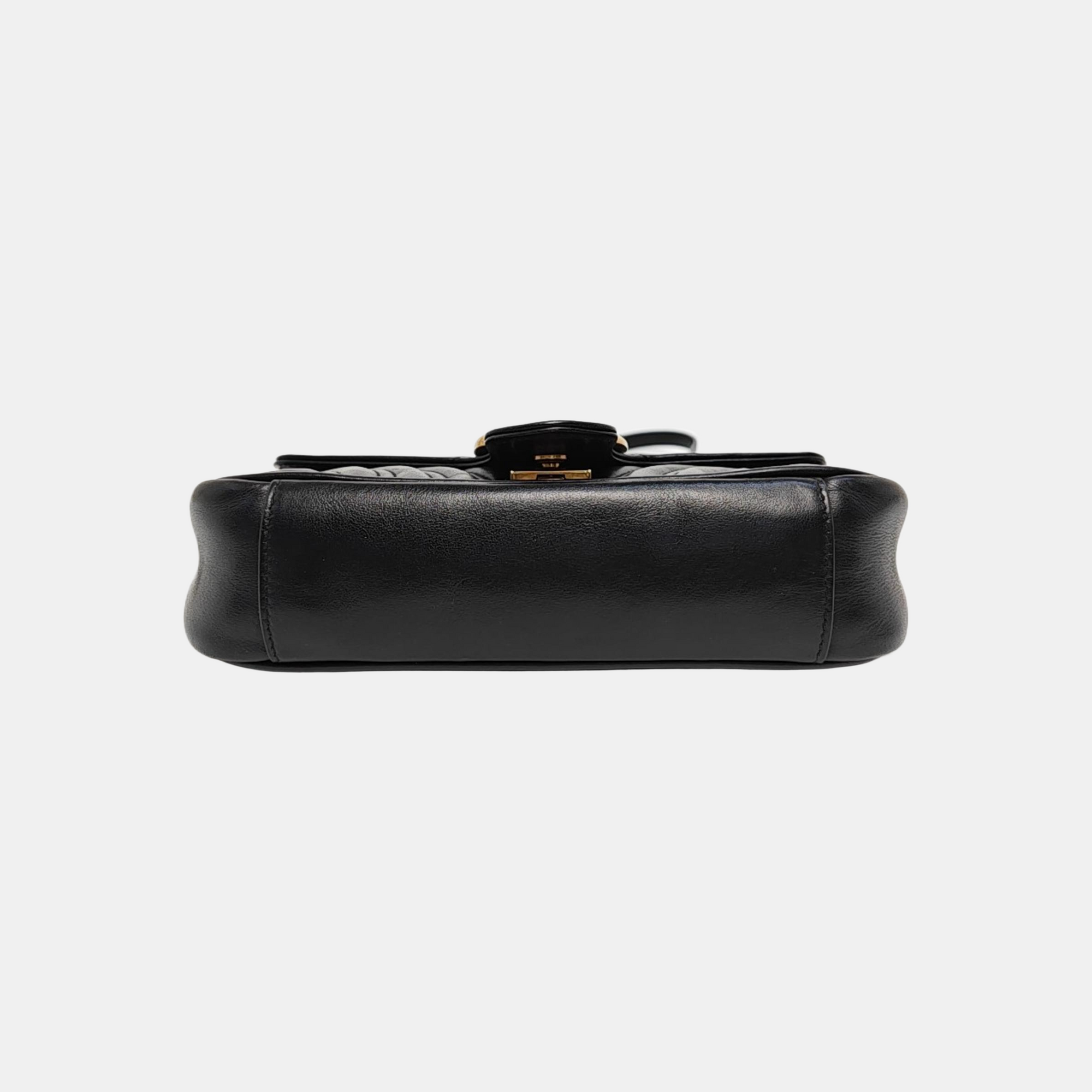 GG Marmont Small Quilted Calfskin Black