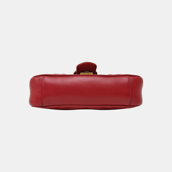 GG Marmont Small Quilted Calfskin Red