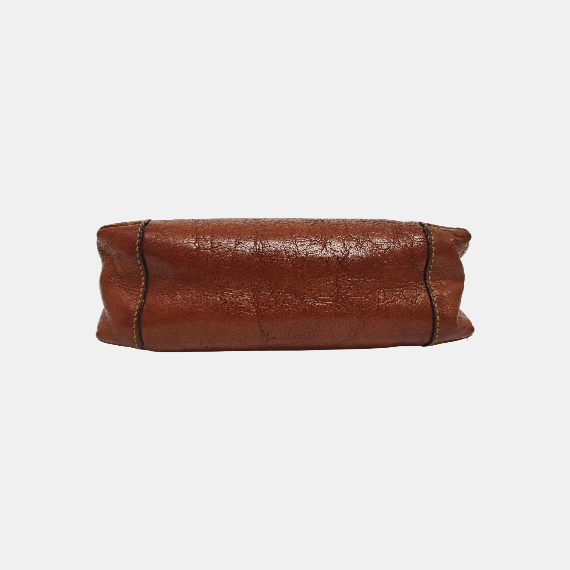 Calfskin Top Handle Bag Brown
