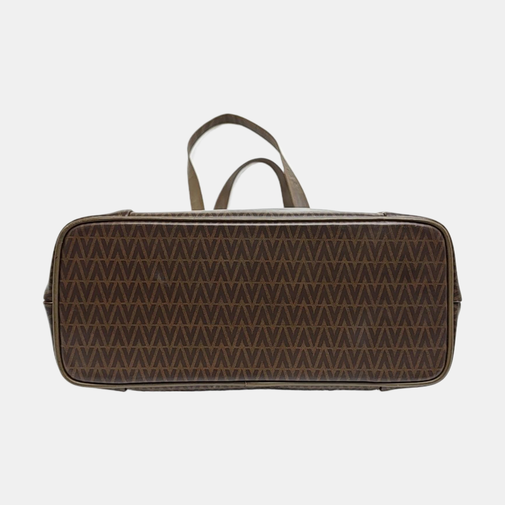 Coated Canvas Tote Bag Large Brown