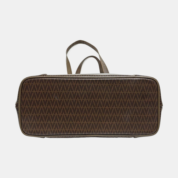 Coated Canvas Tote Bag Large Brown