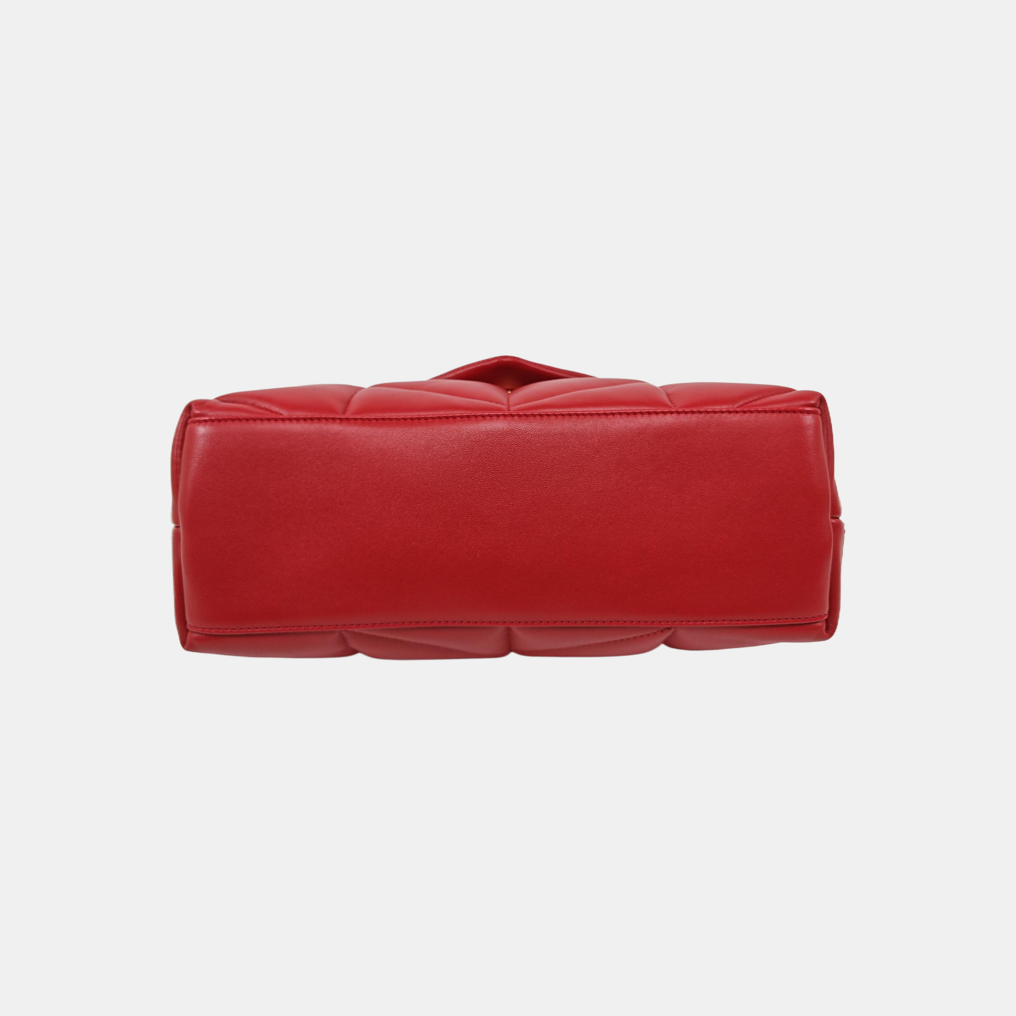 LOULOU Small Quilted Lambskin Red